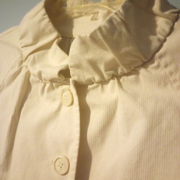 Loft ribbed high collar blazer/top half sleeve with buckle accent - Picture 7 of 11